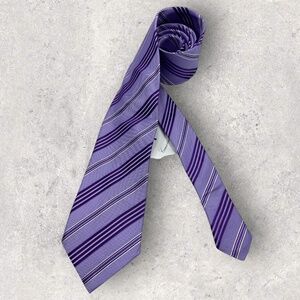 NEW CAMICISSIMA Purple Striped Silk LUXURY Tie